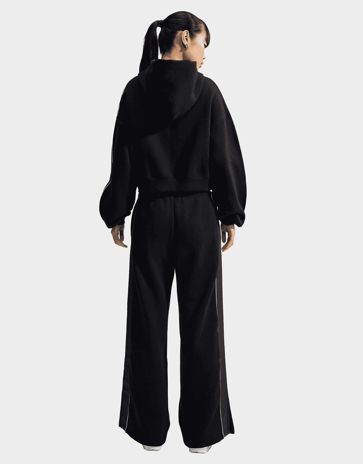 Studio Fleece Oversized Crop Full-Zip Hoodie