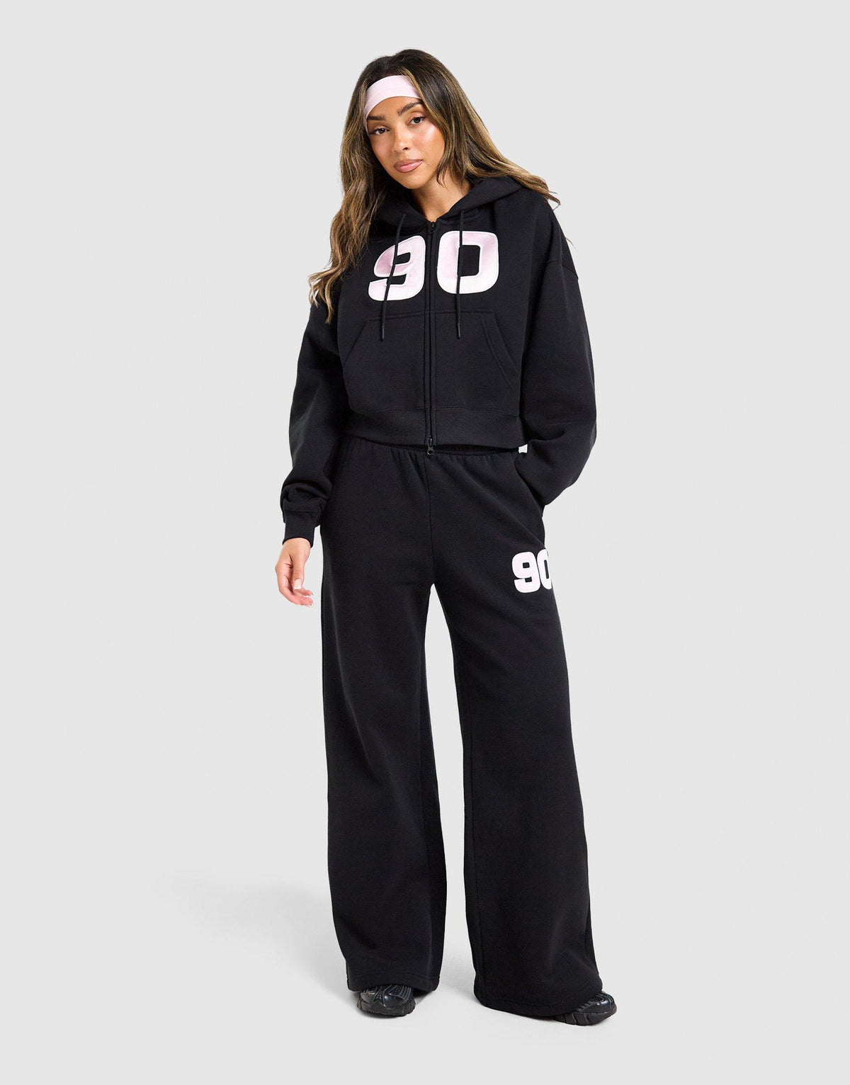 Studio 90 Oversized Crop Full Zip Hoodie