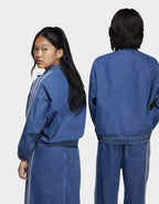 Girls' Denim 1/4 Zip Track Top Junior