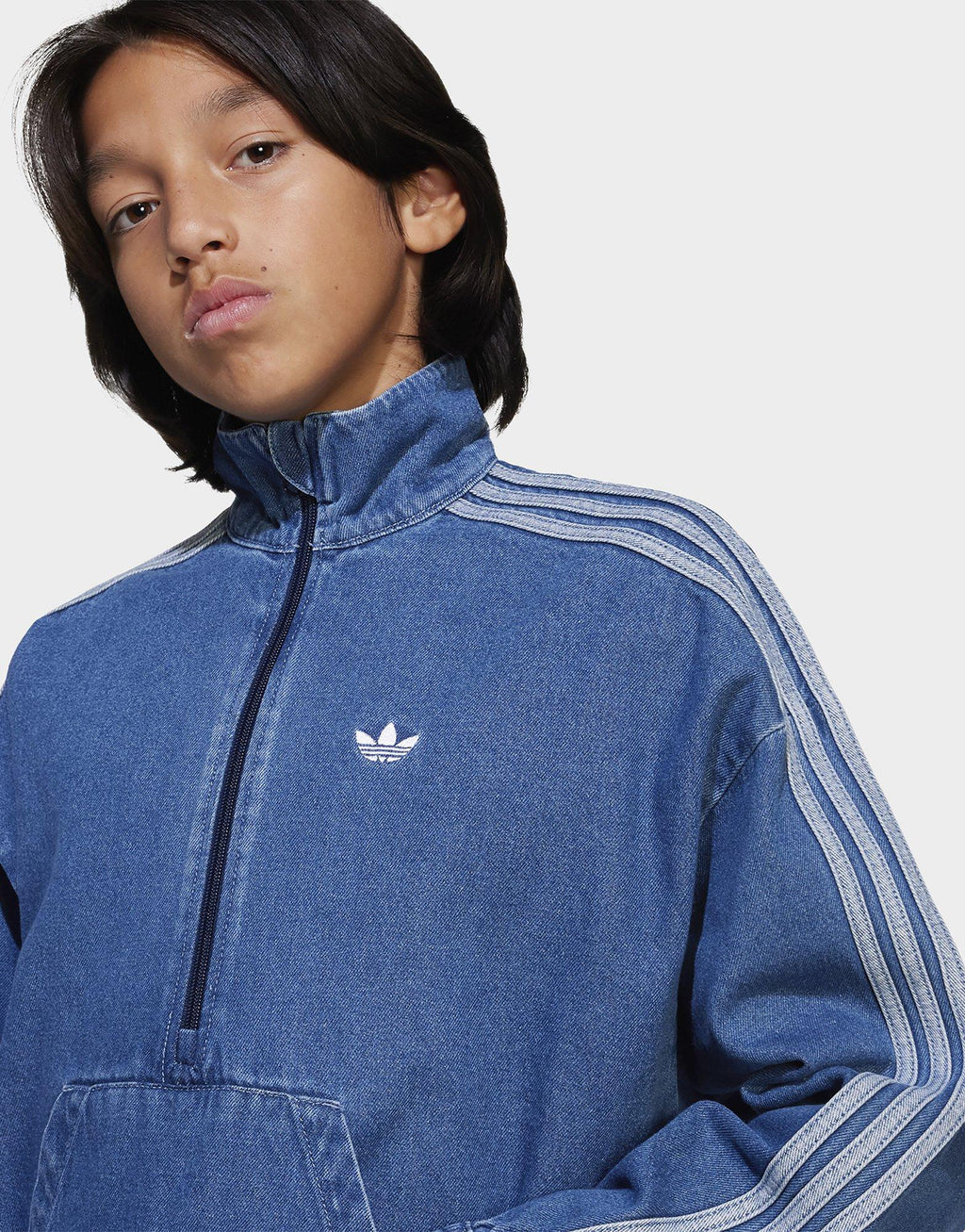 Girls' Denim 1/4 Zip Track Top Junior