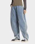 High Rise Barrel Leg Denim Jeans