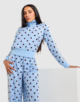 Satin Polka Dots Track Top