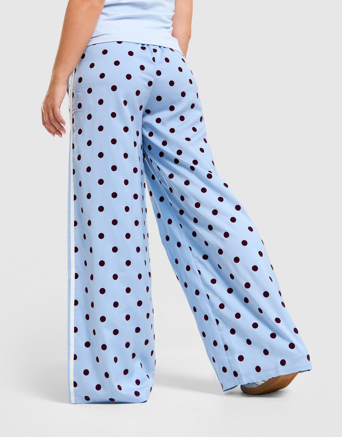 Satin Polka Dots Wide Leg Pant