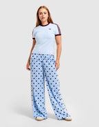 Satin Polka Dots Wide Leg Pant