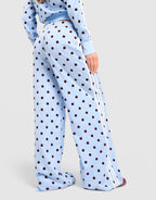 Satin Polka Dots Wide Leg Pant