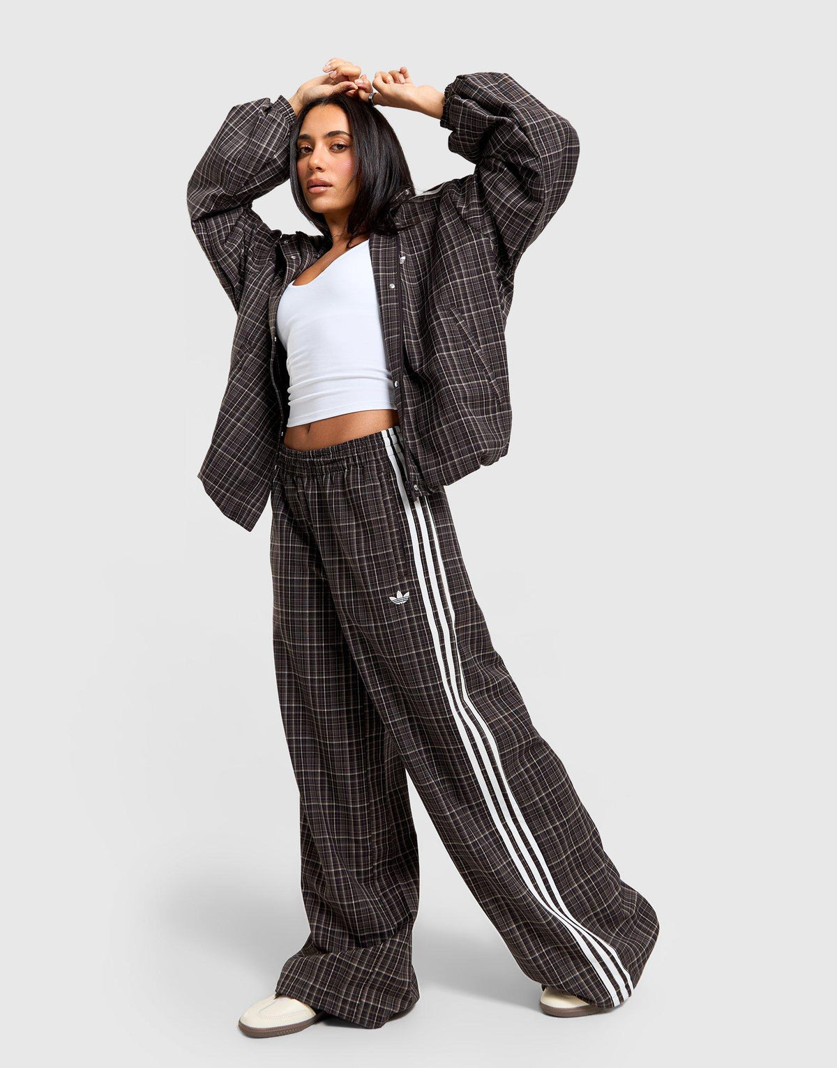 3-Stripes Check Tailored Track Pants