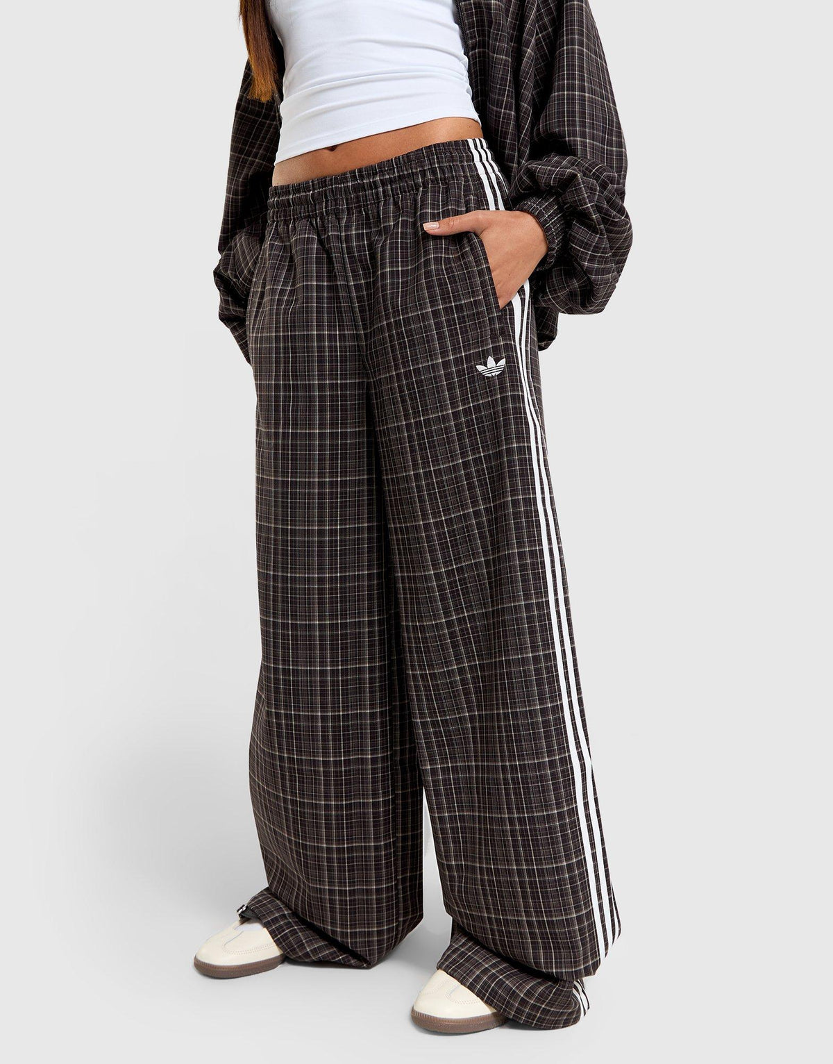 3-Stripes Check Tailored Track Pants