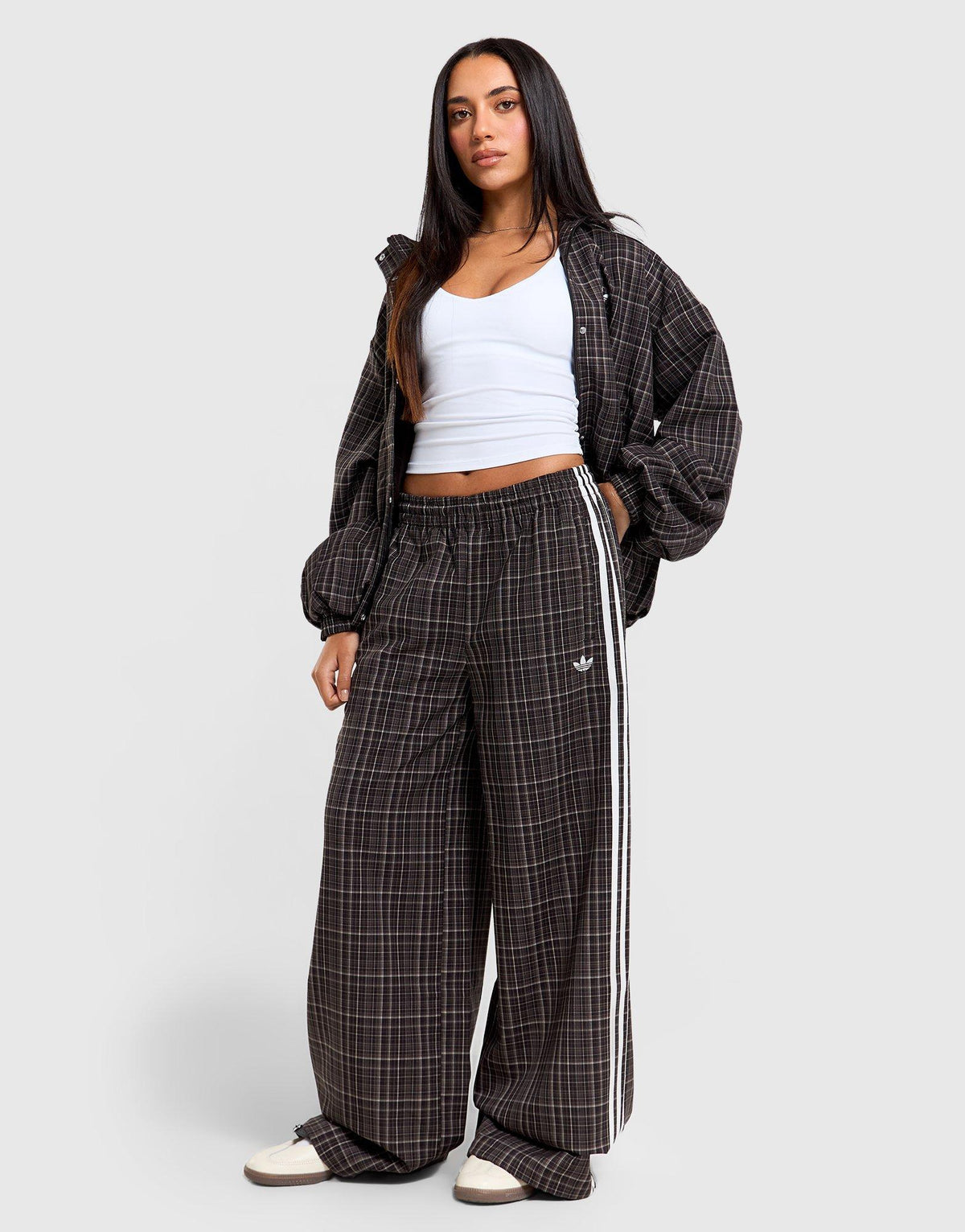 3-Stripes Check Tailored Track Pants
