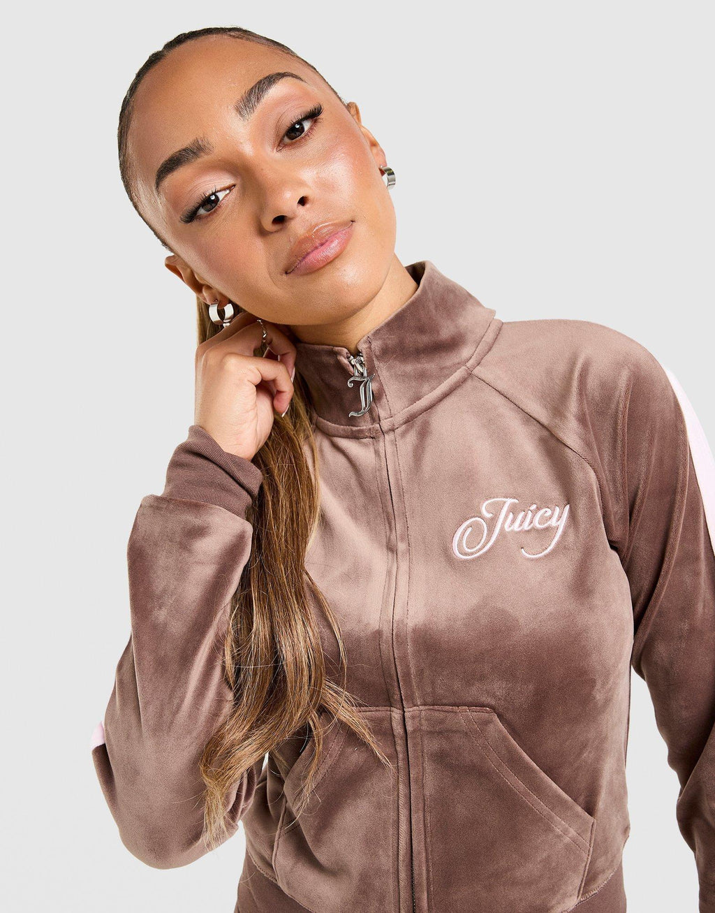 Script Velour Track Top